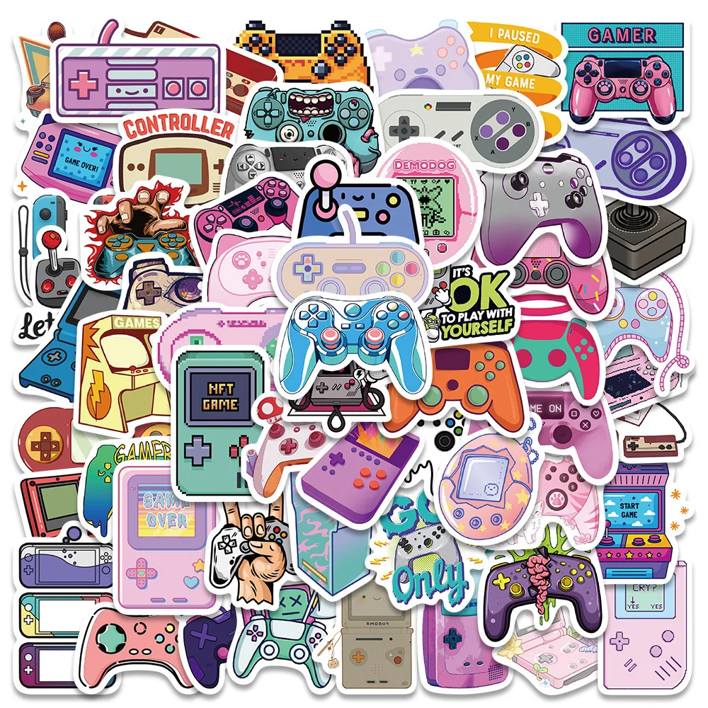 10/30/60pcs Cute Cartoon Vintage Video Game Stickers Aesthetic Decal Skateboard Laptop Phone Car Funny Cool Waterproof Sticker