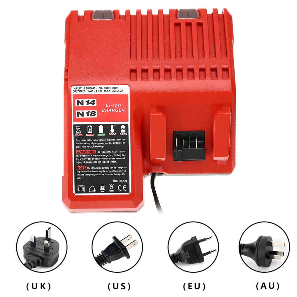 Carregador de bateria de íon-lítio de substituição Carregador multivoltagem para Milwaukee M18 14,4V-18V 48-11-1850 48-11-1840 48-11-1815 48-11-1828