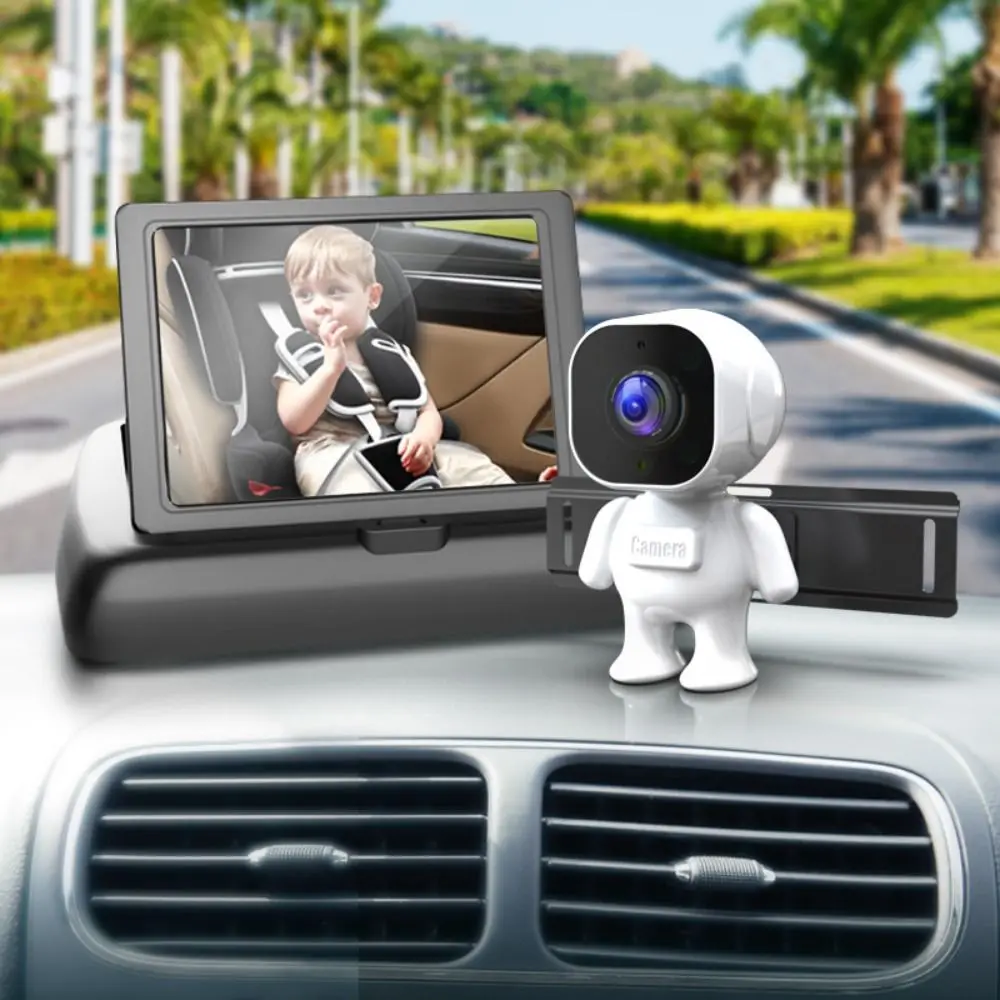 4.3 Inch Screen Baby Car Mirror Suction Cup Mount Night Vision Car Seat Mirror Infrared Camera Folding Display Baby Car Monitor