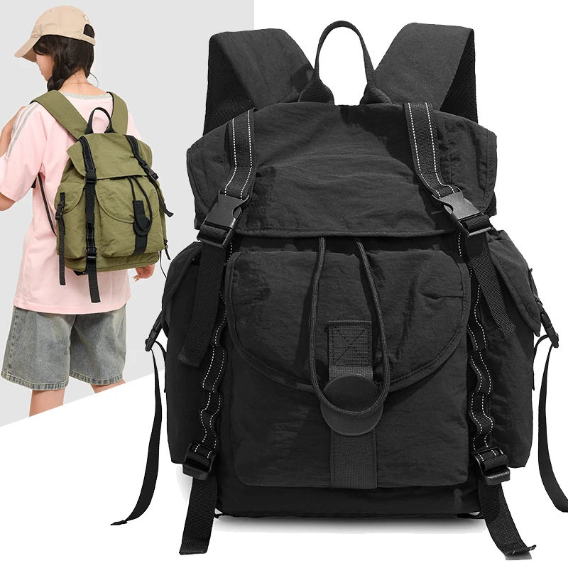 

Легкий рюкзак с клапаном на шнурке, большая вместимость для студентов, путешественников, для альпинизма на открытом воздухе, компьютерный полиэстер