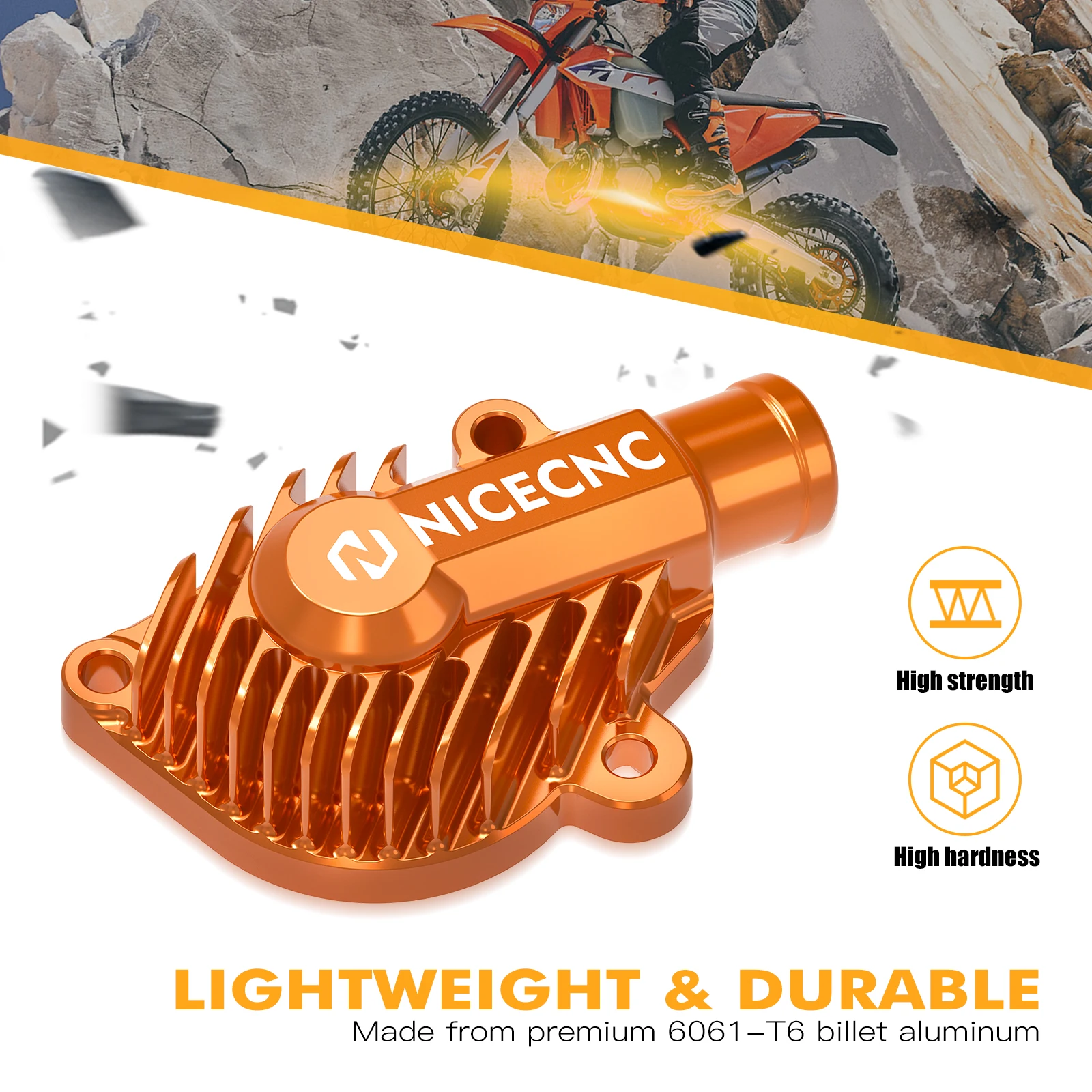 NICECNC ل KTM EXC 300 2024-2025 EXC 250 XCW 250 300 غطاء مضخة المياه SX 125 SX 250 XC 250 300 2023-2025 ل Huqvarna TE 300