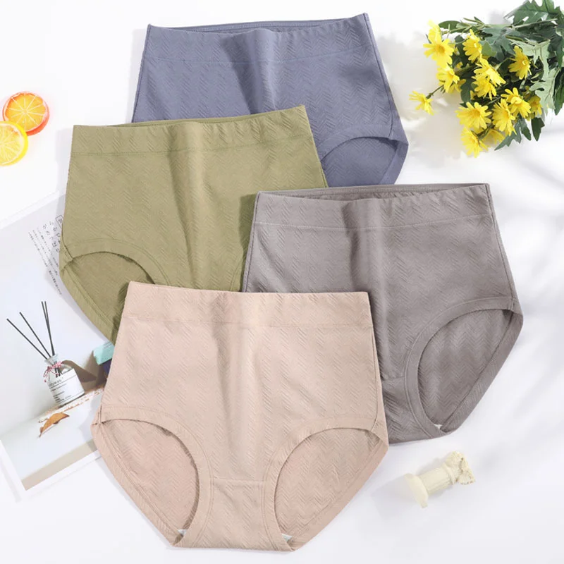 5 Pcs Women Big Size Briefs Lingerie Cotton Undies Girls Underwear High Waist Large Panties Undershorts XL 2XL 3XL 4XL 5XL 6XL