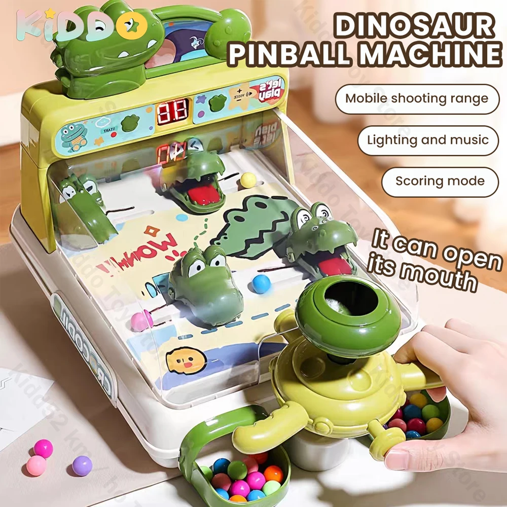 

Cartoon Crocodile Table Games Toys Pinball Shooting Machine Score Shooting Target Children Desktop Games Toys with Lights Music