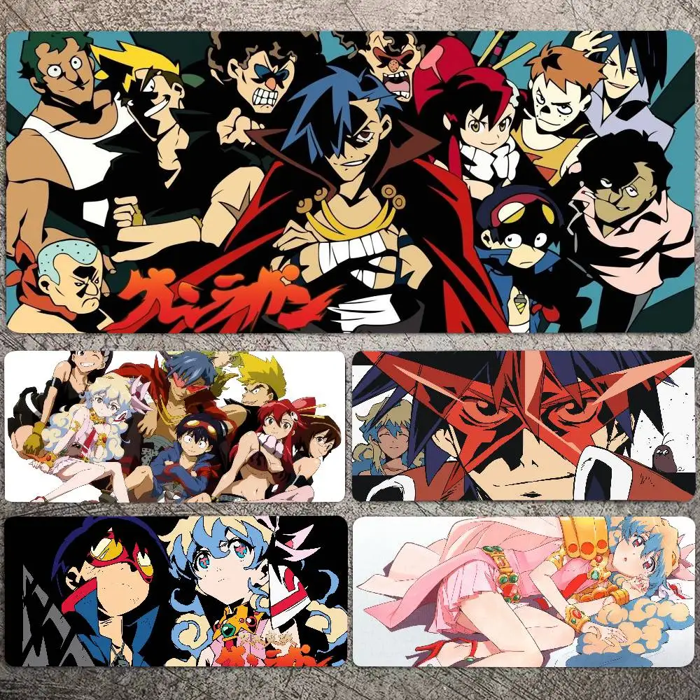 Anime Tengen Toppa Gurren-Lagann Mousepad Non-slip Suitable For Office Computers Laptops E-sports Game Desk Mats XXL Keyboard