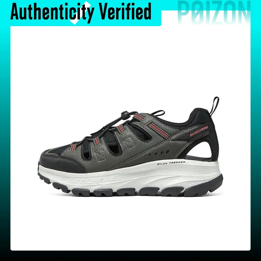 Skechers D'Lux Trekker Sandal Mesh Sports Sandals Support Breathable Grip River Trekking Shoes Men's Black Green 237581-OLBK