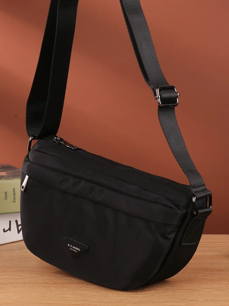 

Мужская сумка через плечо из ткани Оксфорд, повседневная спортивная сумка-кроссбоди, водонепроницаемая, на молнии, модная