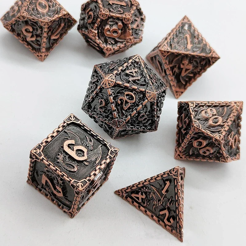 Metal DICE COC Running Group DND Dungeons and Dragons Cthulhu Dice Set TRPG Multi-faceted 7 Board Game Dice