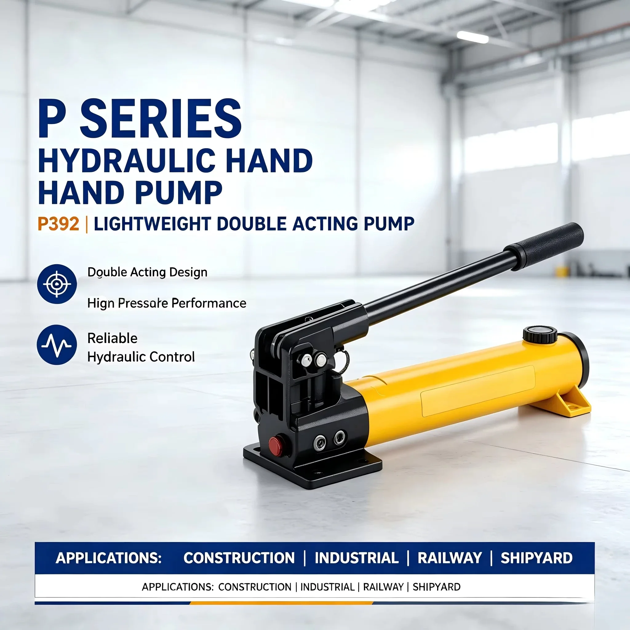700bar Double Speed P-392 Lightweight Portable 901ml Oil Tank Hydraulic Hand Pump for Industrial Maintenance