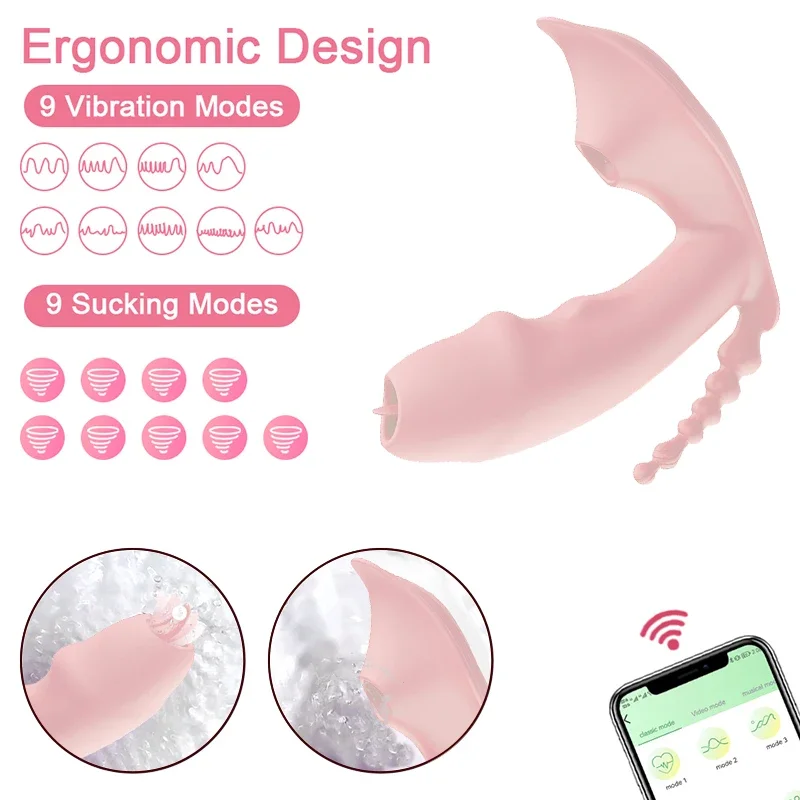 3 in 1 Dildo Vibrator for Women Bluetooth APP Sucker G Spot Clitoris Vaginal Stimulator Female Masturbator Sex Toy for Adult 18+