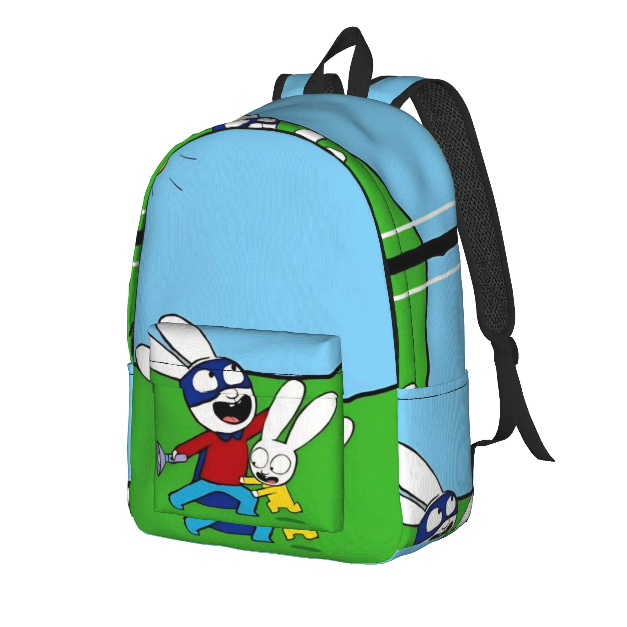 Simon Super Rabbit Fashion Backpack Outdoor High School Work  Daypack for Men Women Laptop Canvas Bags