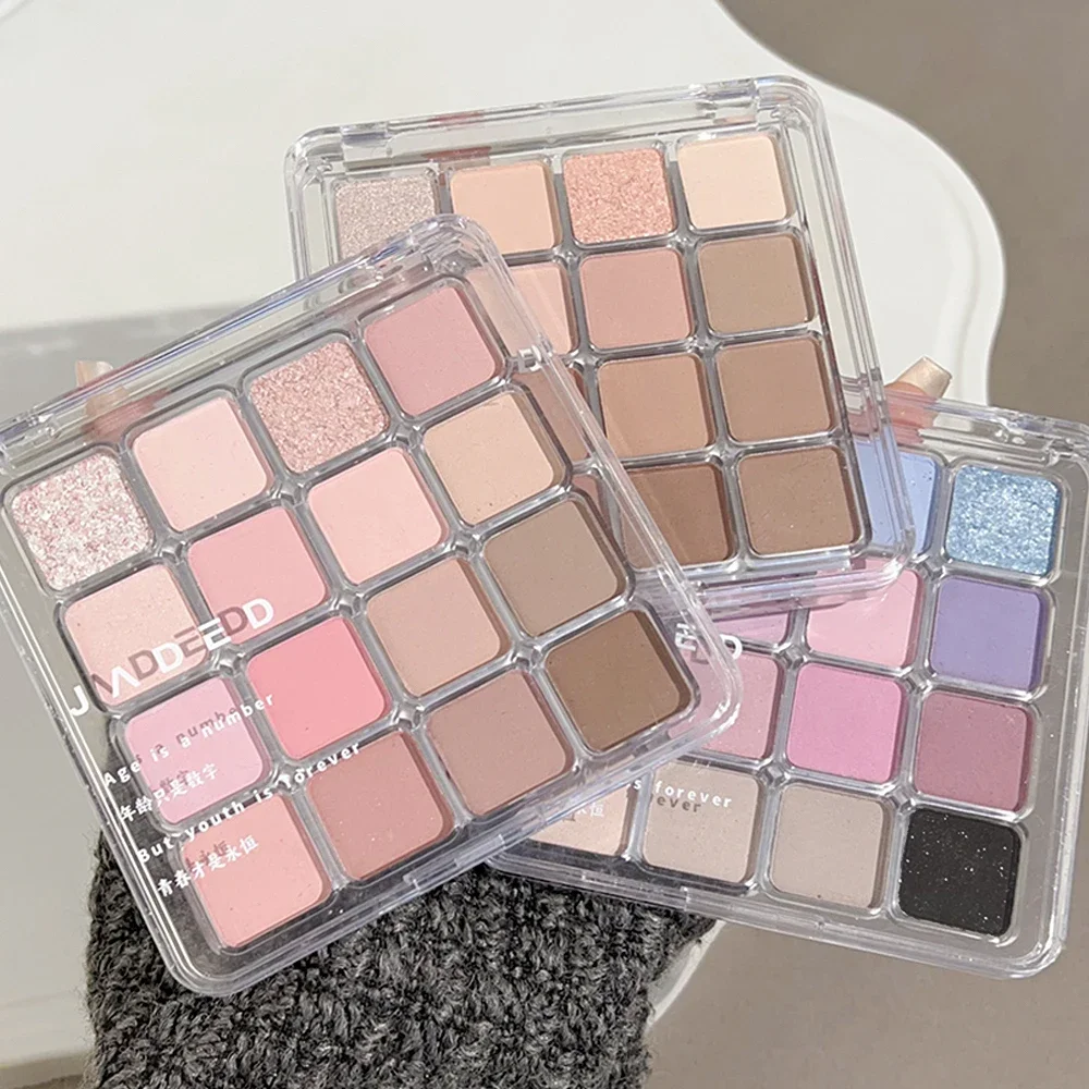 Paleta de sombra de ojos de 16 colores mate de baja saturación resistente al agua brillo rosa azul sombra de ojos maquillaje de ojos de larga duración cosmético coreano