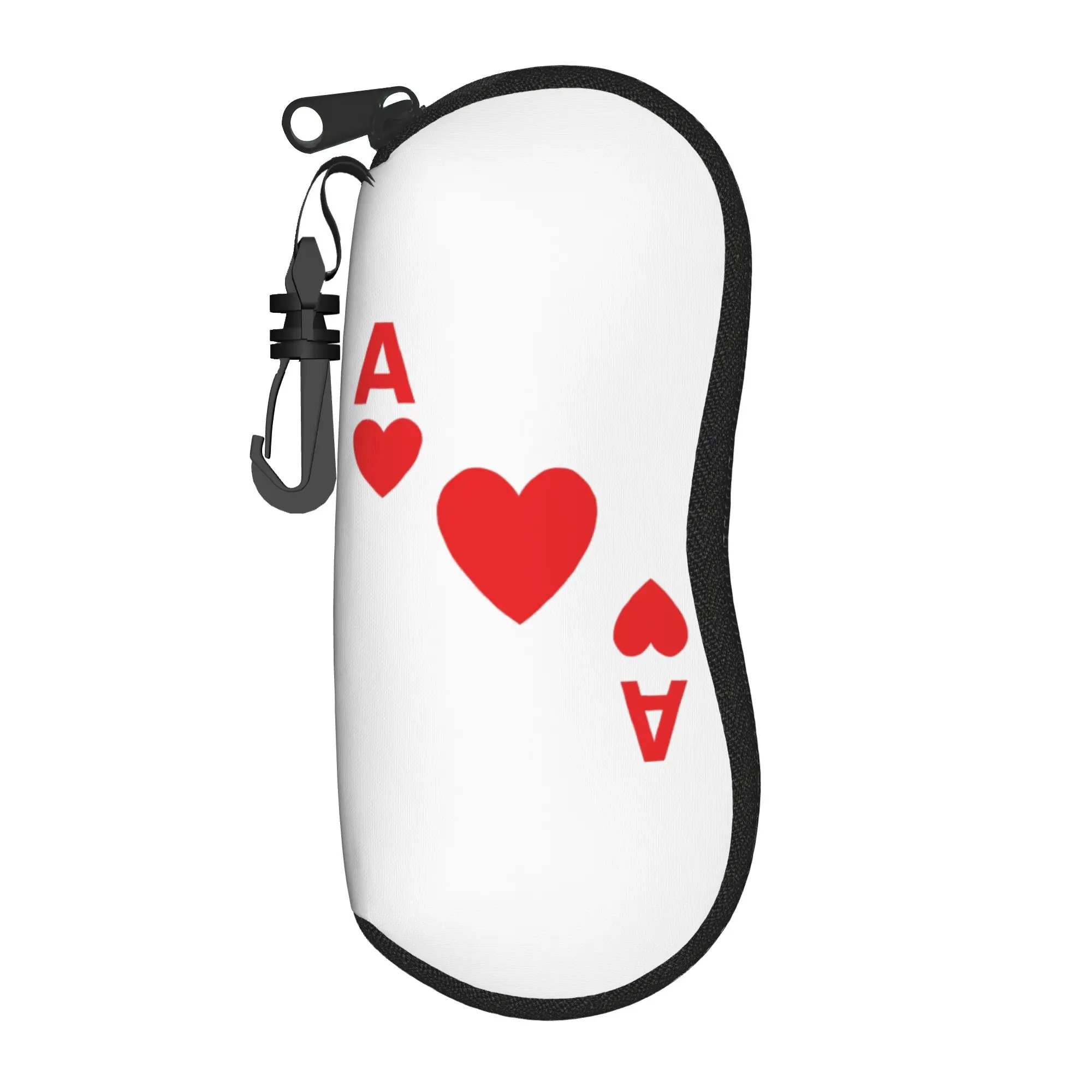 Ace of Hearts poker playing card Halloween costume Glasses Case Men Women Eyeglasses Storage Box Vintage Eyeglasses Box