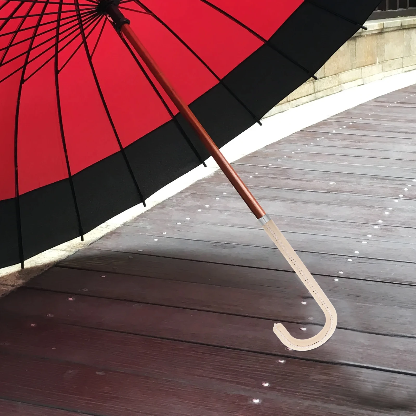 

Umbrella Handle Gentleman's Part Head Hook Style Replacement for Cane White Accessory