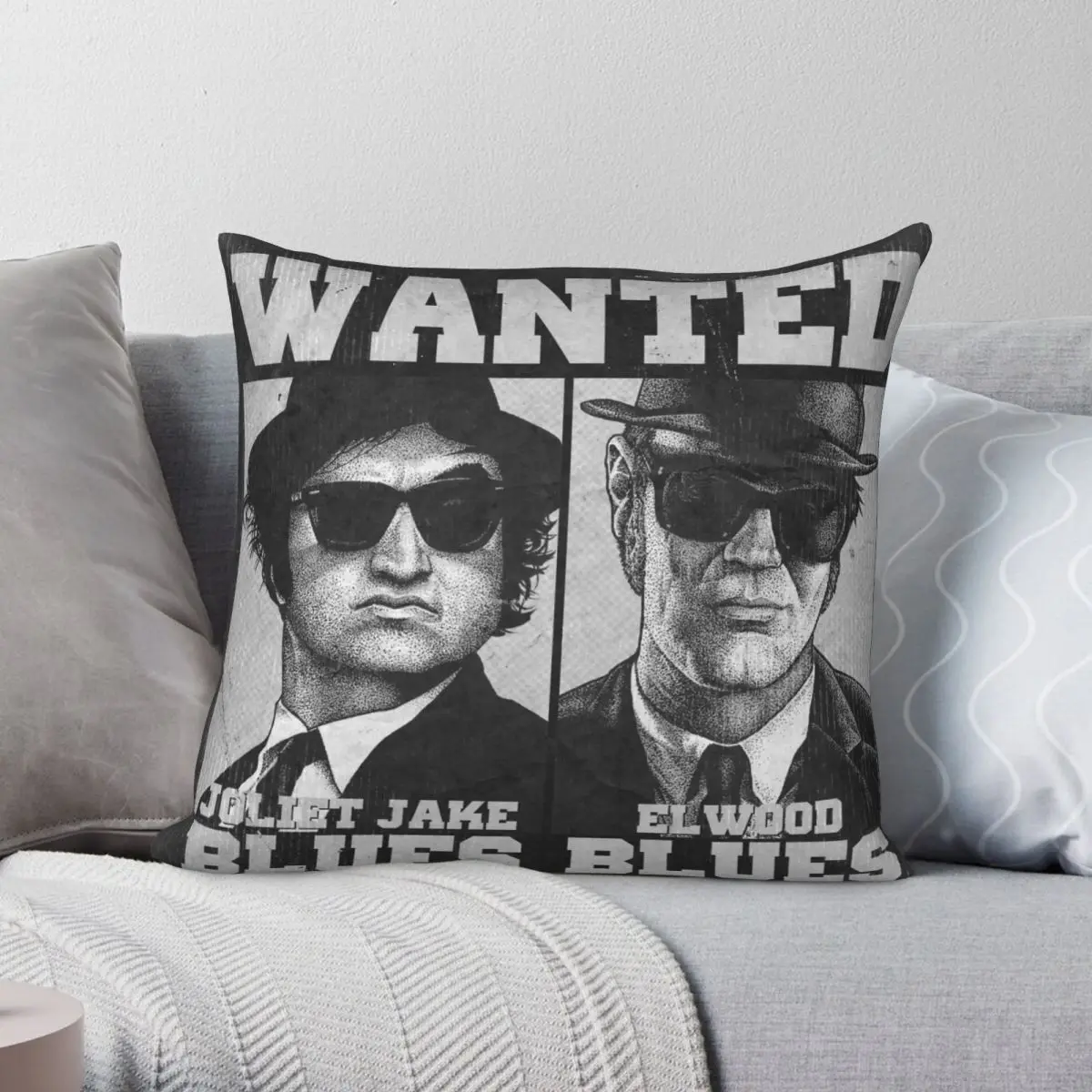 The Blues Brothers Pillowcase Polyester Linen Velvet Printed Zip Decor Throw Pillow Case Home Cushion Cover 45x45