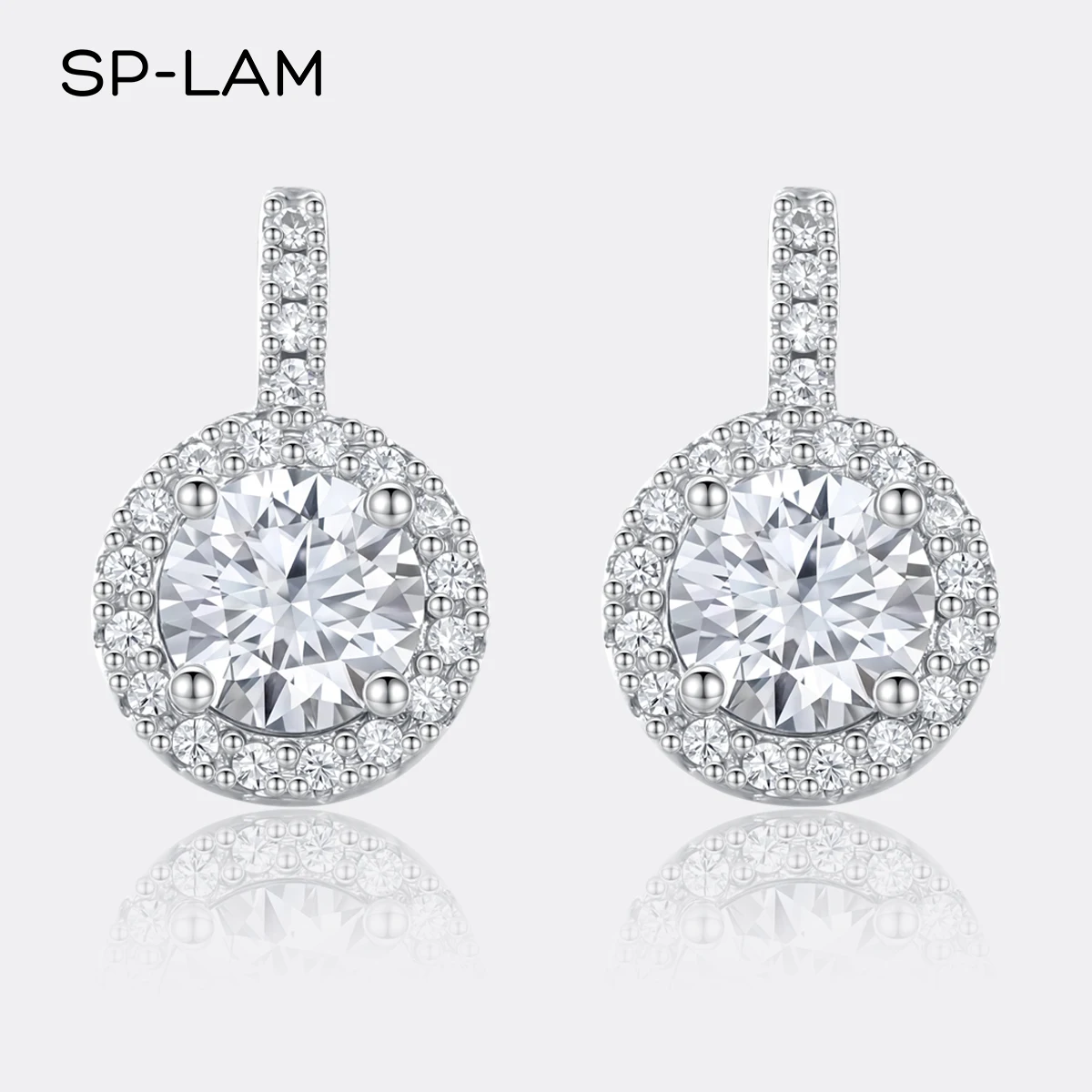 SP-LAM Plata Moissanite 925 boda novia diamante la nueva inclusión elegante para mujer gran oferta pendiente pequeño coreano