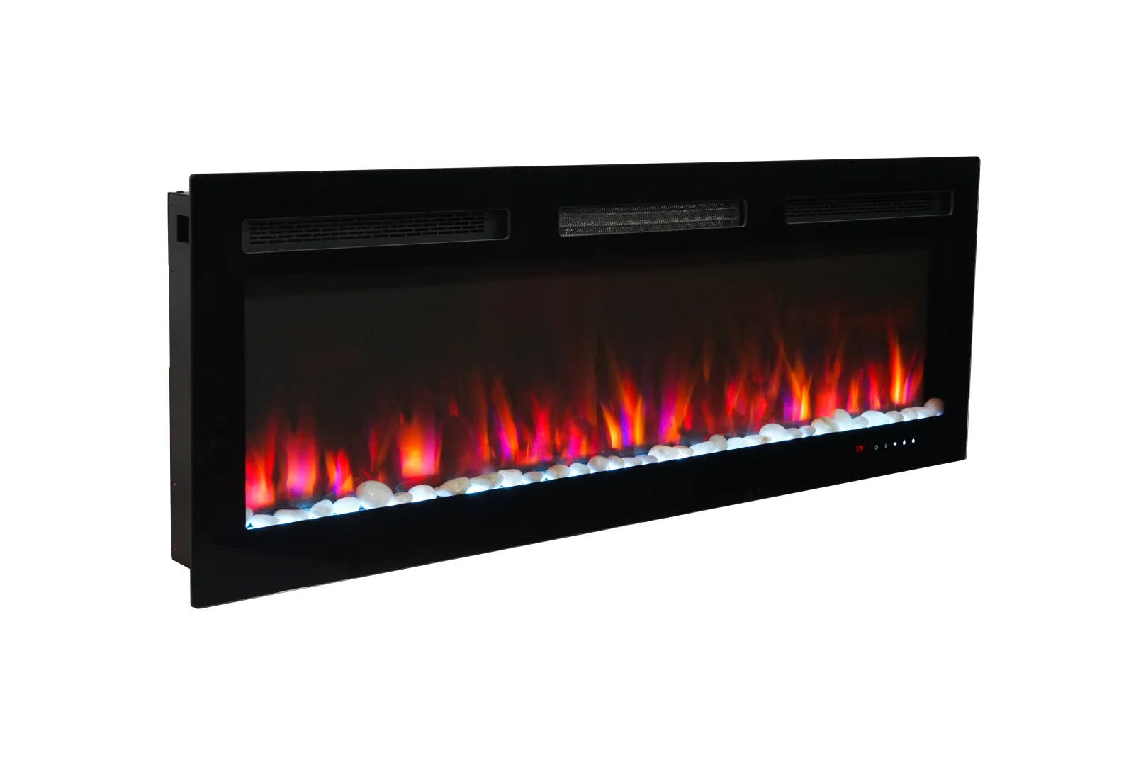 Lareira elétrica com aquecimento de 60 polegadas 1500W Inglês Instalação embutida para hotel e decoração de casa