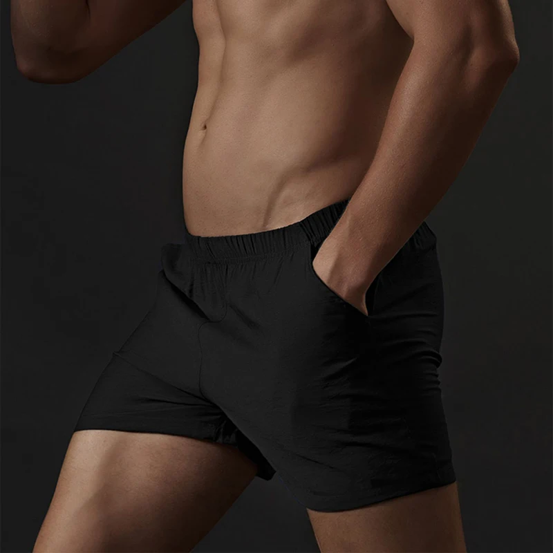 Culotte d\'été en coton respirant pour homme, vêtement de nuit