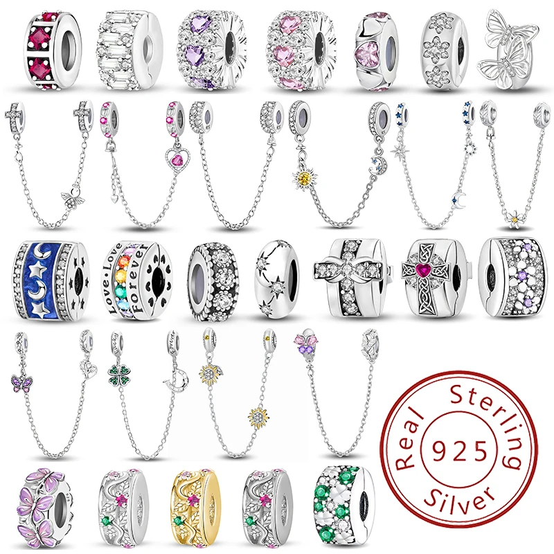 

925 Sterling Silver Sunflower Cross Clover Angel Fit Diy Charms Bracelet Necklace Making Gift Of High Quality Jewelry For Women