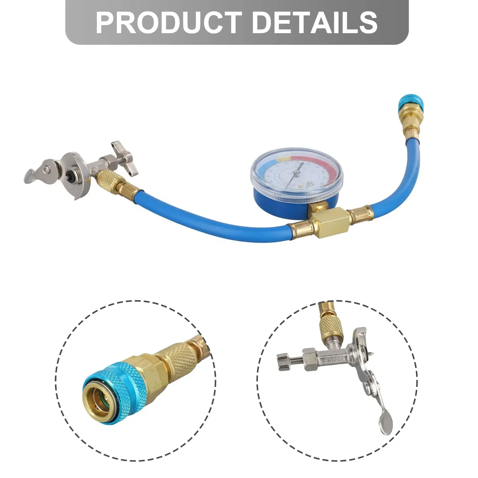 

A/C R134A U Charging Hose With Gauge Car Recharge Pipe Auto Recharger Tool Kit Multi-standard Pressure Gauge Car Accessories