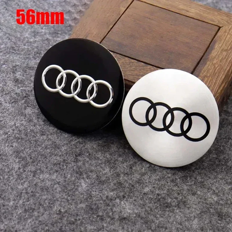 56/65/60/75mm 4Pcs Car Tire Hub Sticker Center Wheel Cap Badge Decal For Audi A3 A4 A5 S4 A5 S5 A6 S6 A7 S7 RS3 TT Accessories