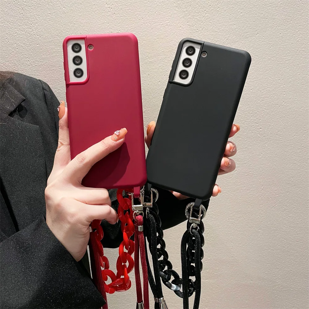 Applicable to iphone17 Samsung S25 mobile phone case S24 Apple soft case 16 lanyard messenger mobile phone case protective