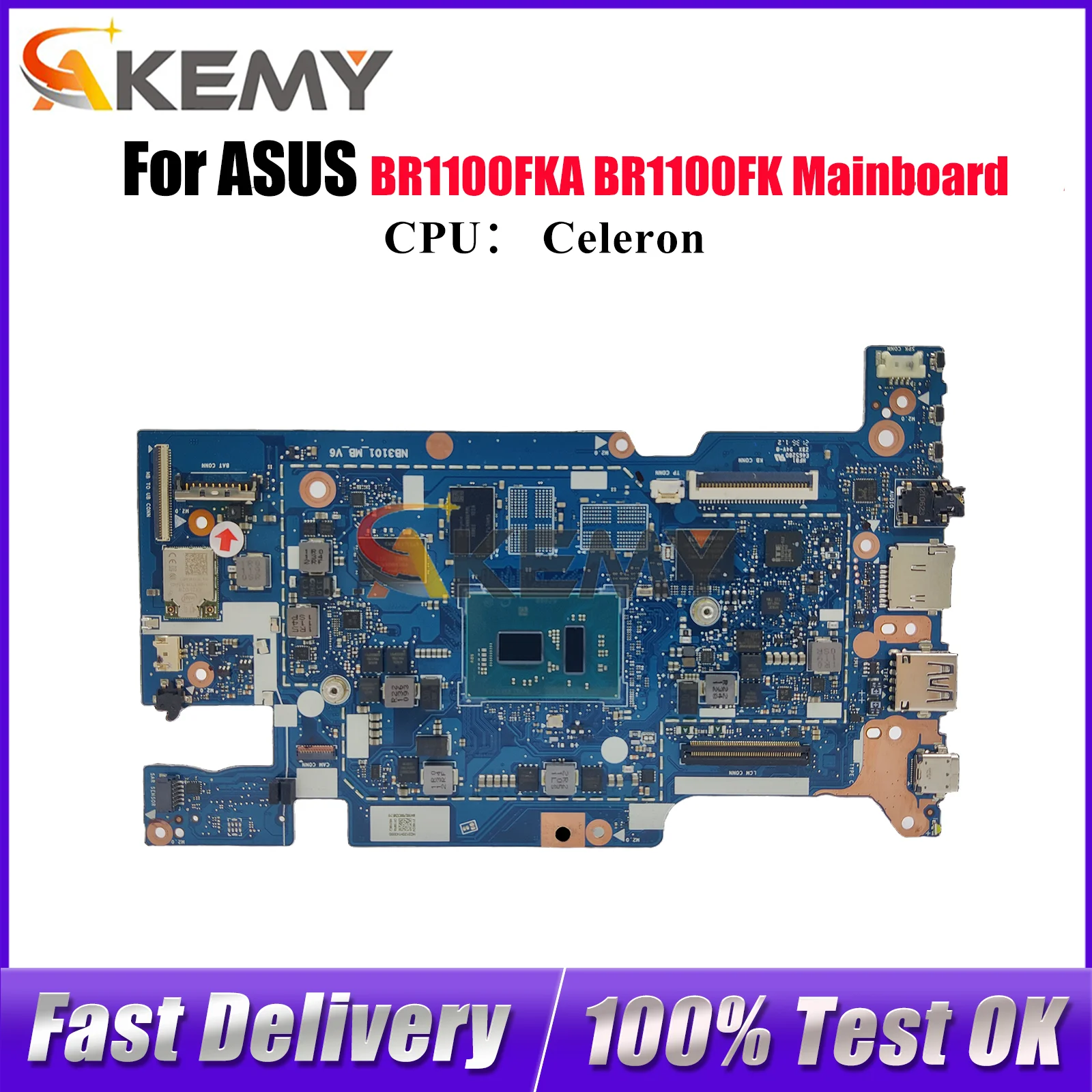 

BR1100FKA Laptop Motherboard For ASUS ExpertBook BR1100F BR1100FKA Notebook Mainboard With Celeron CPU 100% tests OK fast ship