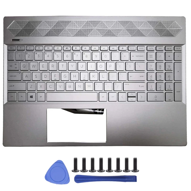 Laptop Palmrest Upper Case US Backlit Keyboard Touchpad Sliver For HP 15-CS 15-CW Series L24752-001