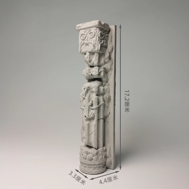 

Totem pole skull stone ruins cement concrete fish tank landscaping creative decoration desktop submerged figure sculpture statue