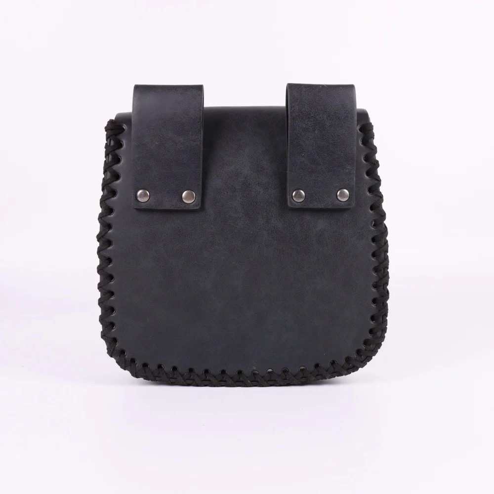 Medieval Leather Pack Bag Portable Wallet Vintage Embossed Waist Bag for Fantasy Event Cosplay Party 6