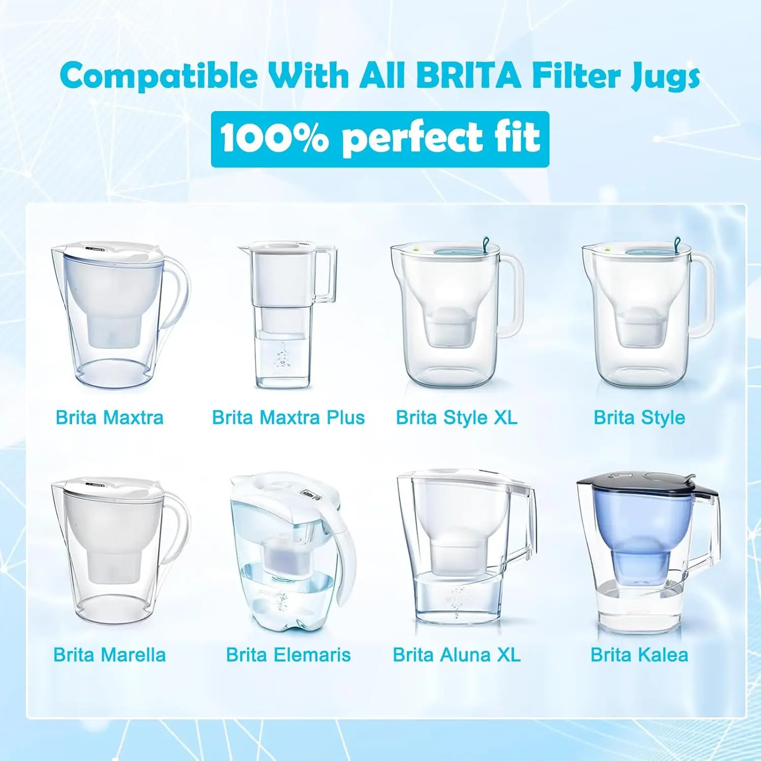 Water Filter Cartridges Replacement for Brita Marella Jug Water Filter, Filter Cartridges Compatible with Brita Maxtra+ Plus