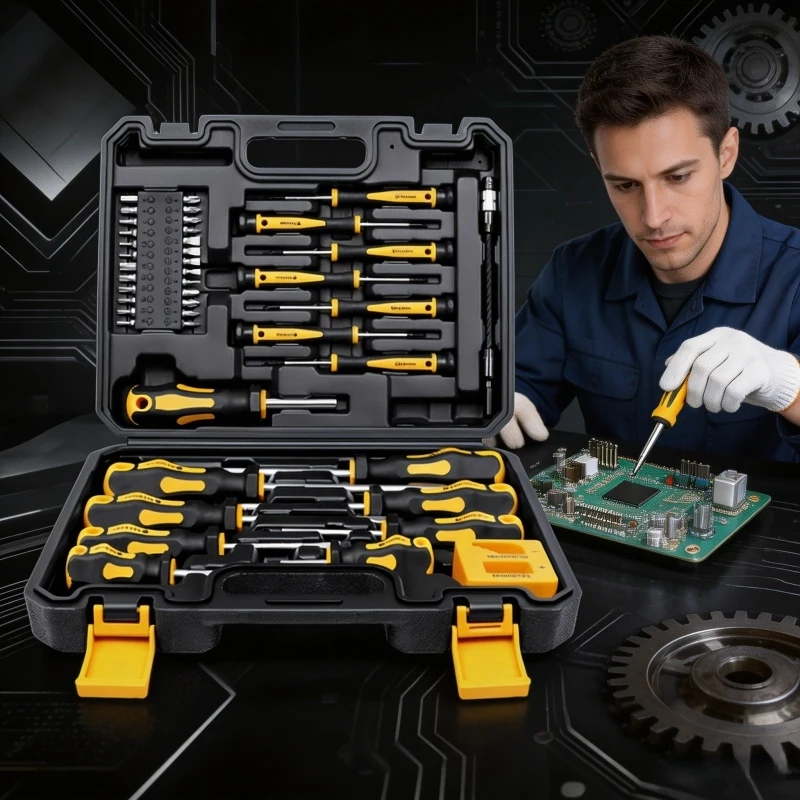 

1Set 43pcs Magnetic Screwdrivers Set with Case Includes Slotted Phillips Hex Pozidriv Torx Precision Tools for Men Home Repair U