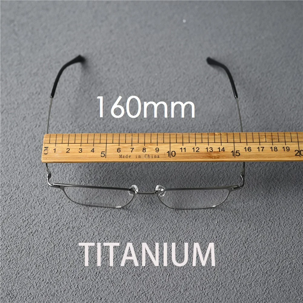 Rockjoy 160mm Titanium Men Eyeglasses Frames Male Square Ultralight Spectacles for Prescription Black Silver Big Wide Face