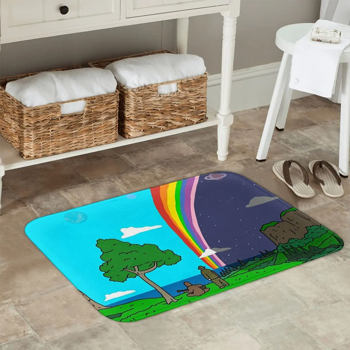 Desenhos animados o grande lez mostrar paisagem capacho cozinha entrada casa tapete antiderrapante para varanda footpad tapetes