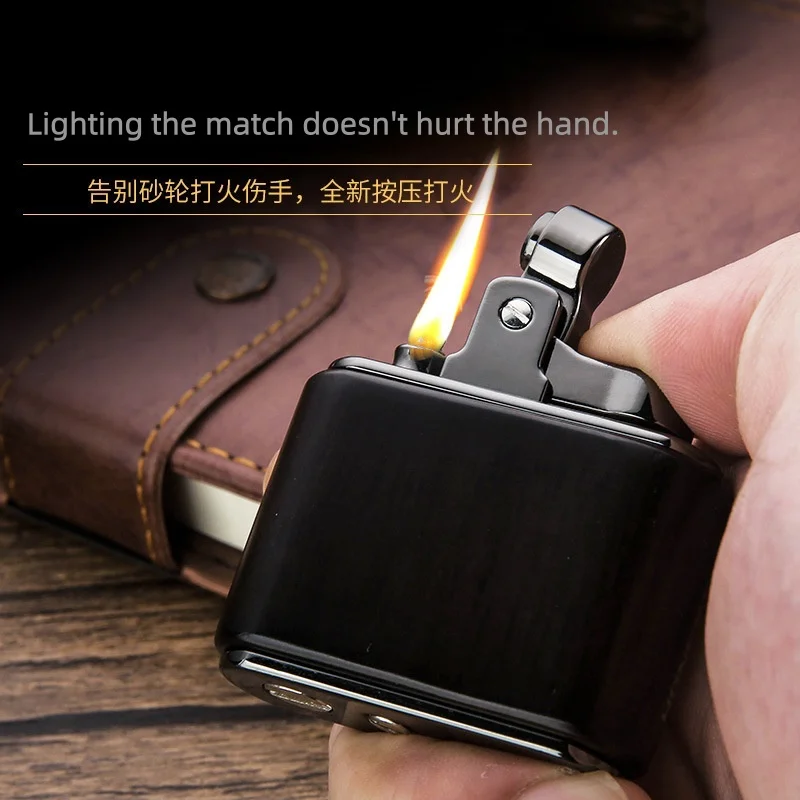

2026 New Metal Retro Lighter, Upgraded Version Nostalgic Cigar Pipe Igniter, Personalized Cigarette Fuel Lighter, Festival Gift