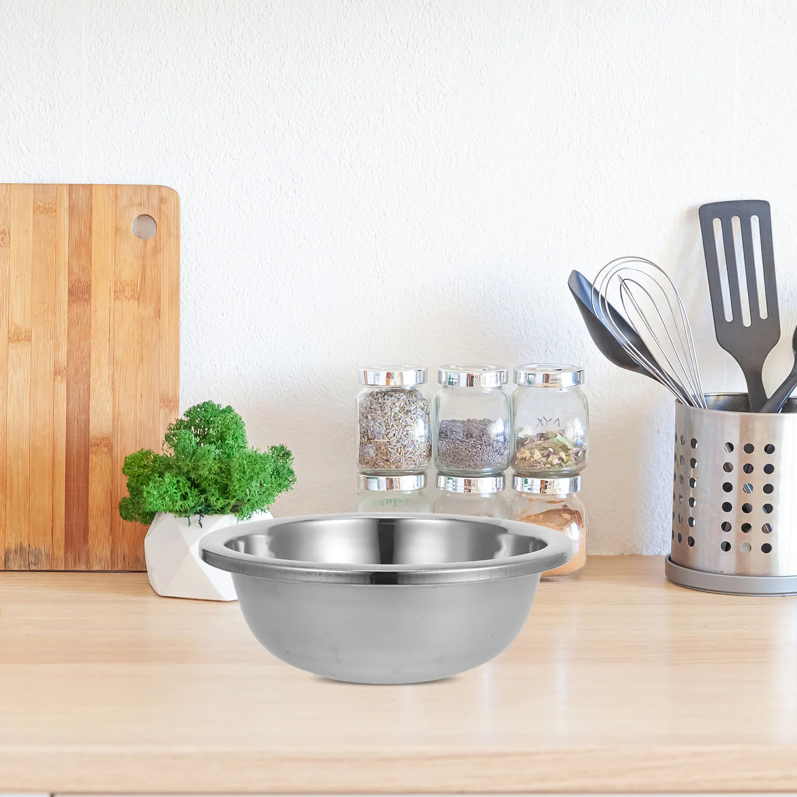 

Stainless Steel Basin Large Capacity Household Washing Bowl Face Stirring Dough Rice Vegetable Kitchen Mixing Bowl Stackable