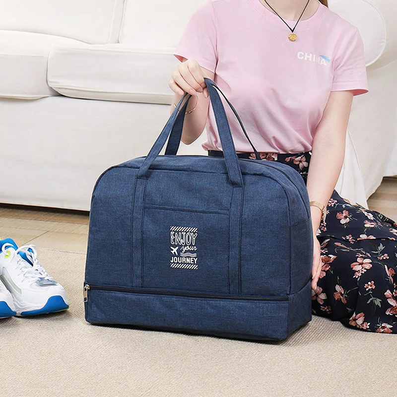 Fashion Folding Travel Bag Women Oxford Travel Weekend Overnight Bags Large Capacity Hand Luggage Tote Duffel Accessor Supplies