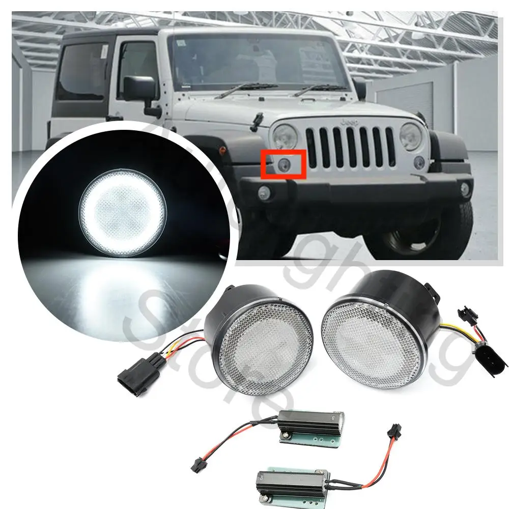 Switchback LED position light Front Side Marker Lights For Jeep JK Wrangler 2007 2008 2009 2010 -2017 Turn Signal Blinker Lamp