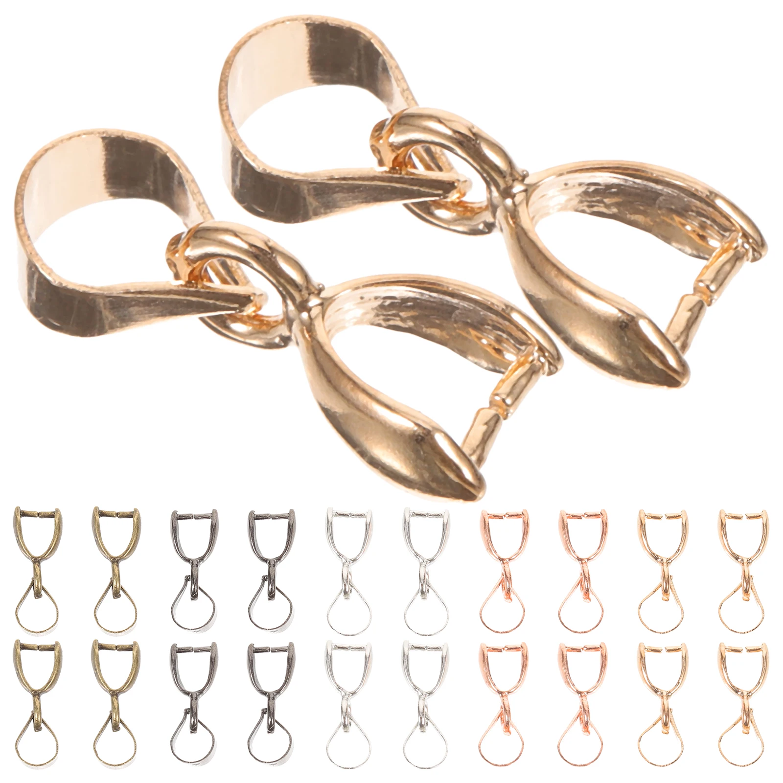 

50pcs Pendant Buckle Bail Charm Clasp Necklace Jewelry Connecting Buckles Dangle Connector Lobster Pinch Bails for DIY Jewelry