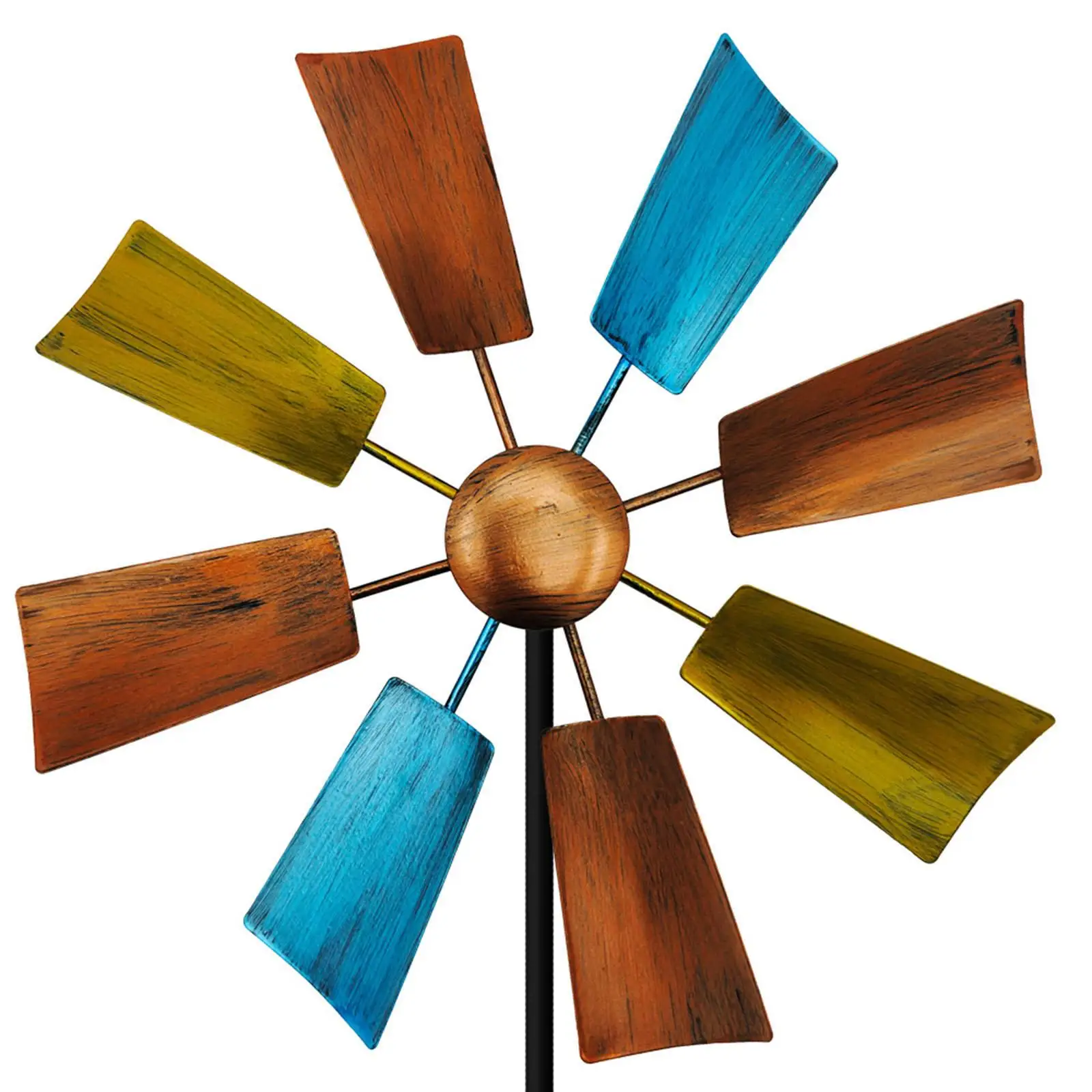 Windmill Garden Iron Kinetic Flower Sculpture Metal Decor Ornament for Outdoor Lawn Decoration and Gifts