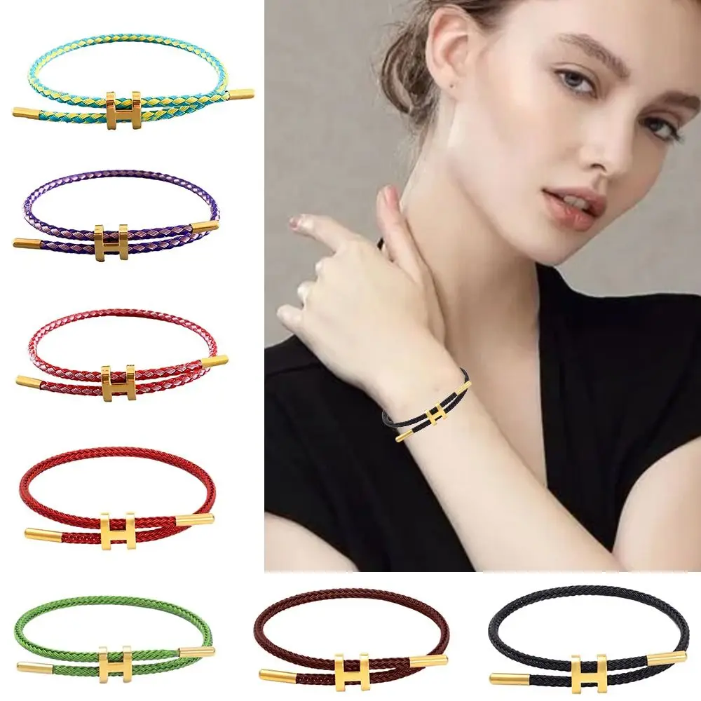 Multicolor Bracelet Fashion No Fade Waterproof Wire Rope Stainless Steel DIY Handwoven Bracelet Couple