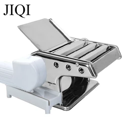 JIQI Electric Stainless Steel Noodle Press Machine Roller Hand Crank Pasta Maker Dumpling Wonton Dough Hanger Spaghetti Cutter