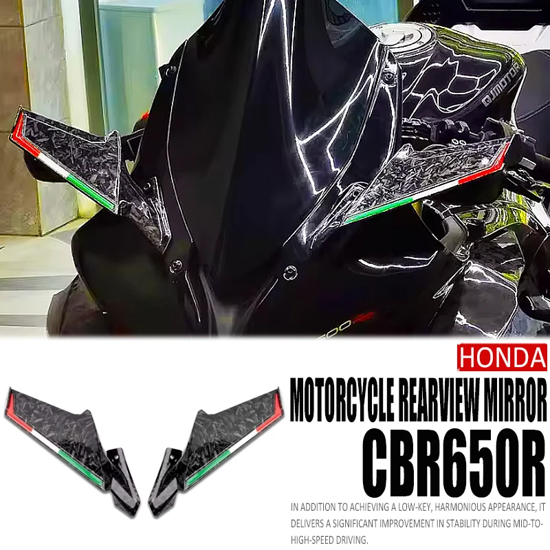 

cbr650r Mirror For Honda CBR650R CBR500R CBR400R Motorcycle Retrofit Adjustable Side Spoiler Fixed Wind Wing Mirror Side Fairing