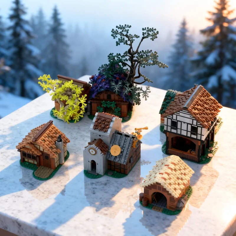 

Набор строительных блоков MOC «Замок-деревня», 4605 деталей, DIY, подарок, креативный коллекционный декор, премиум-класс, для взрослых и детей, для дома и офиса