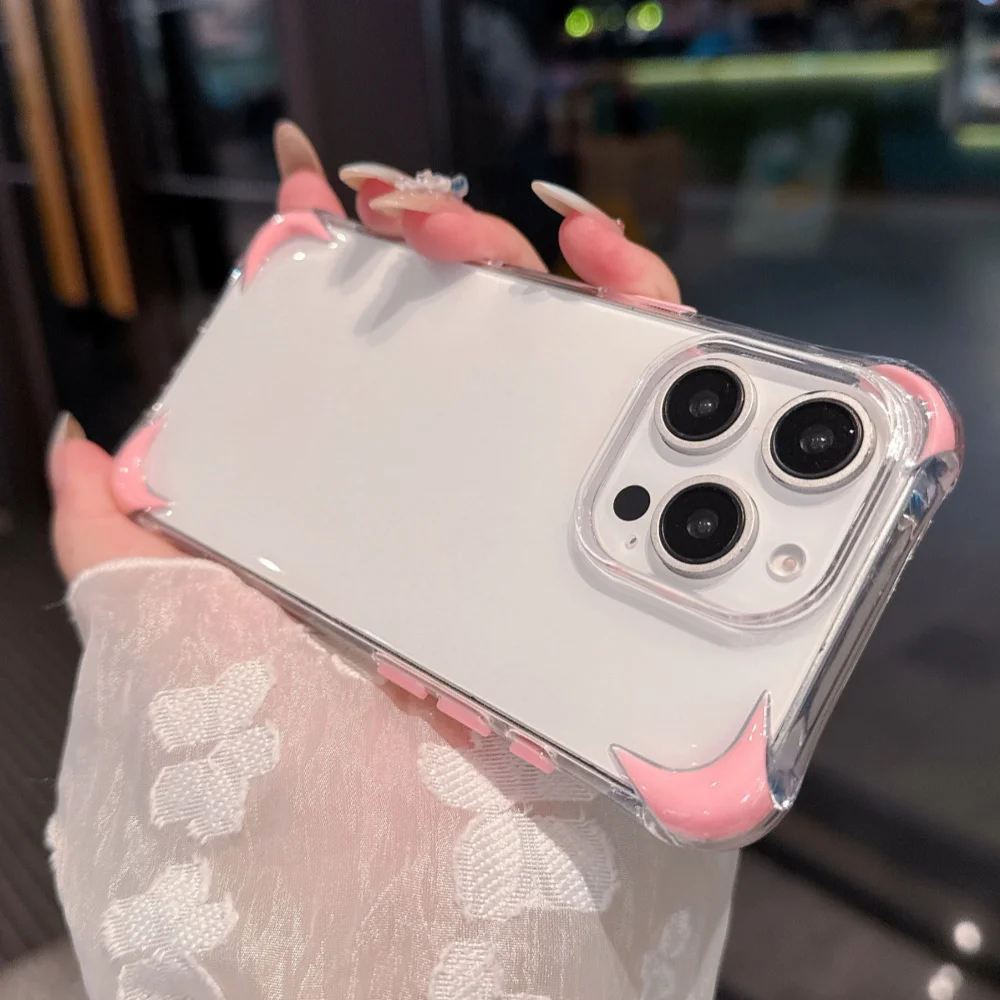 

Luxury Shockproof Clear Soft Phone Case For iPhone 16 15 14 13 12 Pro Max 16 15 14 Pro Silicone Bumper Transparent Back Cover