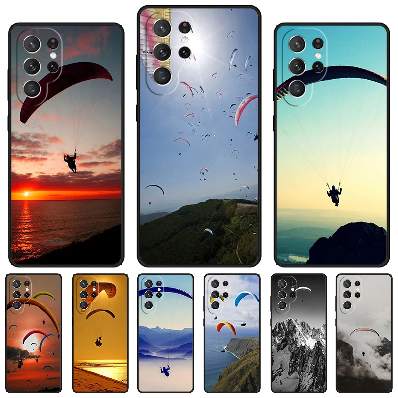 Paragliding Paraglider phone case For Samsung Galaxy S24 S23 S22 Ultra Note 10 20 Plus S8 S9 S10 S20 S21 FE Cover