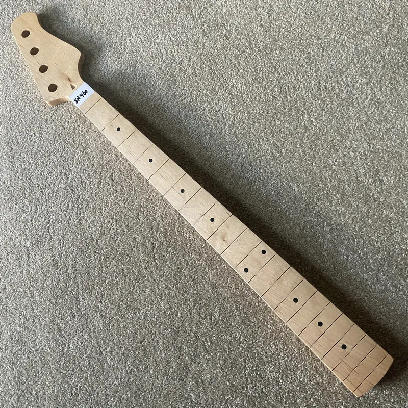 IN960 Custom Electric Bass Guitar Neck Semi Finishing 4 String Bass with Damages Cracks Sepcial Sales for DIY No Frets