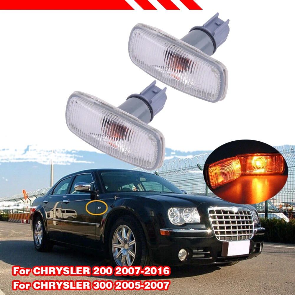 

2pcs Side Marker Turn Signal Lamp For Chrysler 300 Dodge Charger Jeep Grand Cherokee Guard Indicator Flasher Repeater Light Lamp