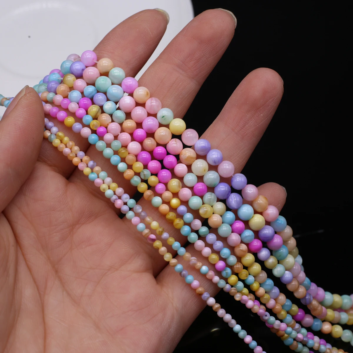 Colorful Shell Beads Round Shape Natural Shell Loose Spacer Beaded for Making DIY Jewerly Necklace Bracelet 2 3 4 5mm