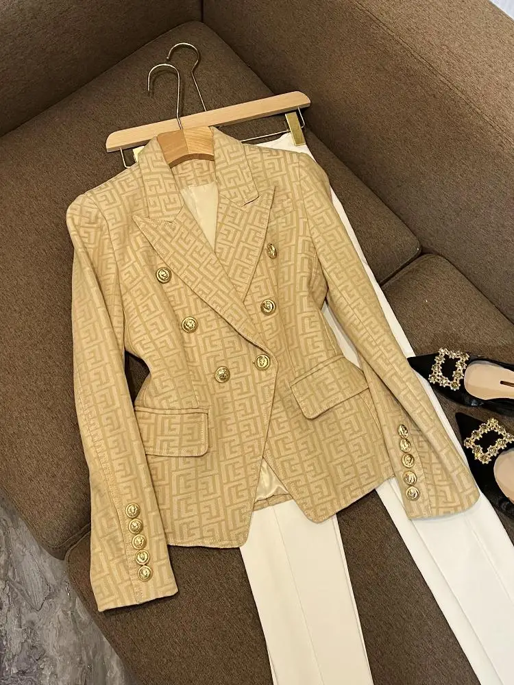 

Облегающий женский костюм цвета хаки Jaet Briti Sle Design Engli A6692, длинный костюм Sve с двойной пуговицей, однотонная одежда для поездок на работу