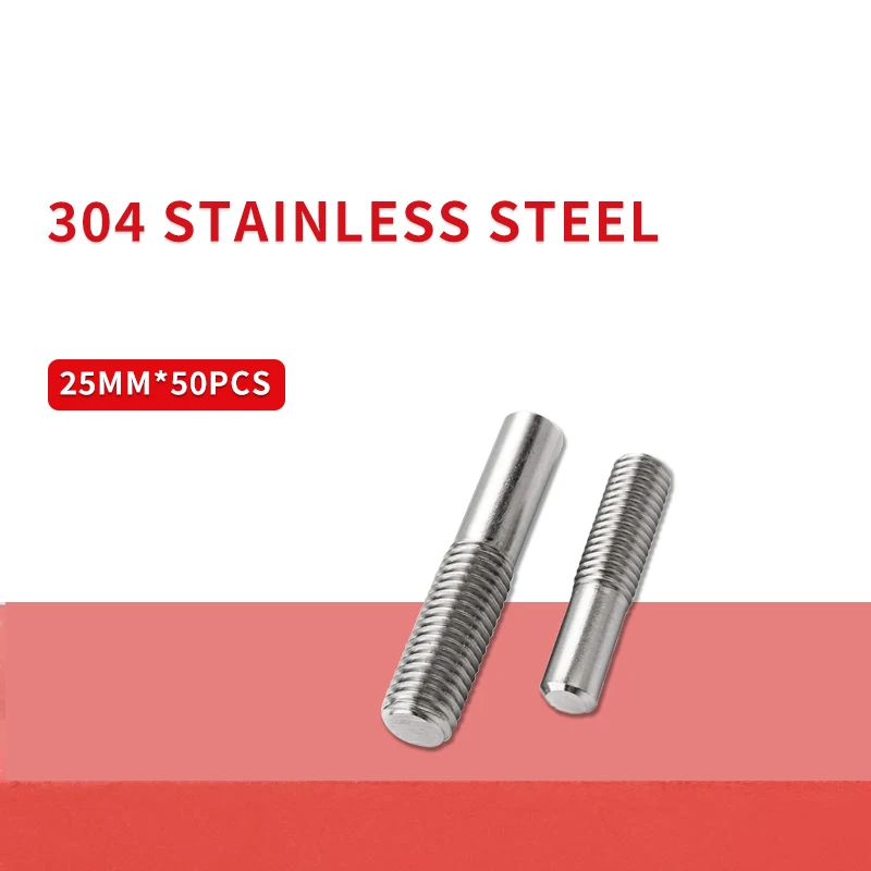 

304 Stainless Steel Single-Head Bolt Half-Threaded Screw Fasteners Rod Hardware Accessories